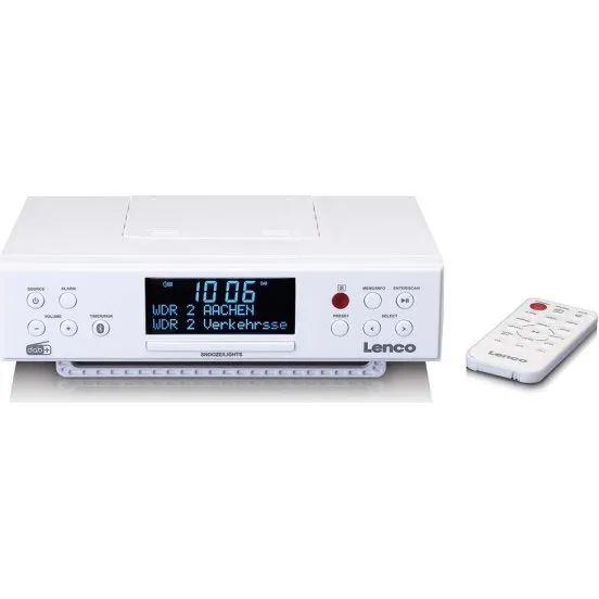 Lenco KCR-190WH DAB+/FM-køkkenradio med Bluetooth og LED-belysning, Hvid