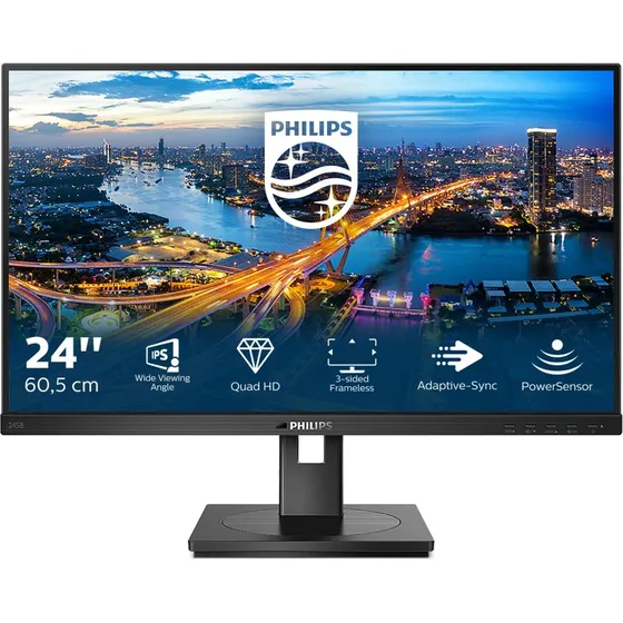 Philips B Line 245B1 24" QHD IPS Monitor, 75Hz, Sort