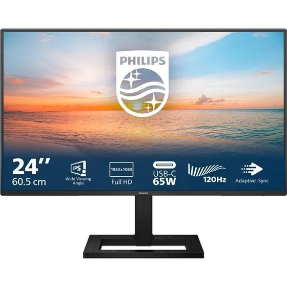 Philips 24E1N1300AE 24" Full HD IPS-skærm, 100 Hz, USB-C 65 W, højdejusterbar