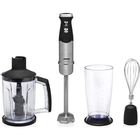 Princess Stavblender 1000W XL rustfrit stål med tilbehør