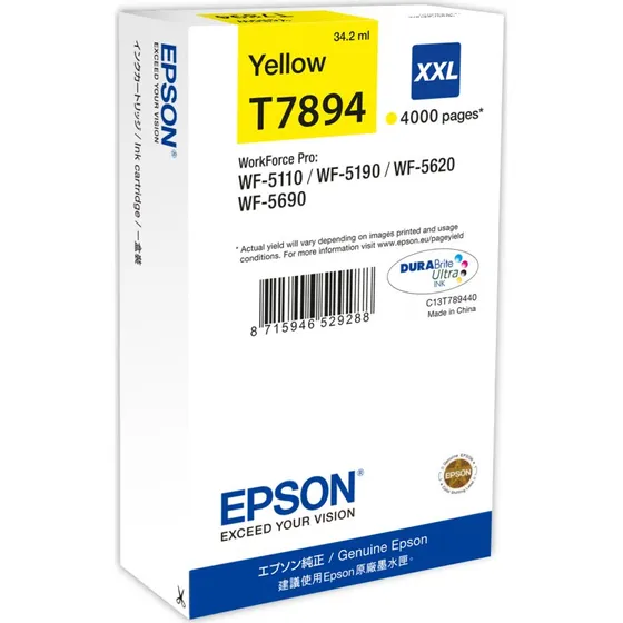 Epson T7894 Gul XXL Blækpatron (4000 sider)