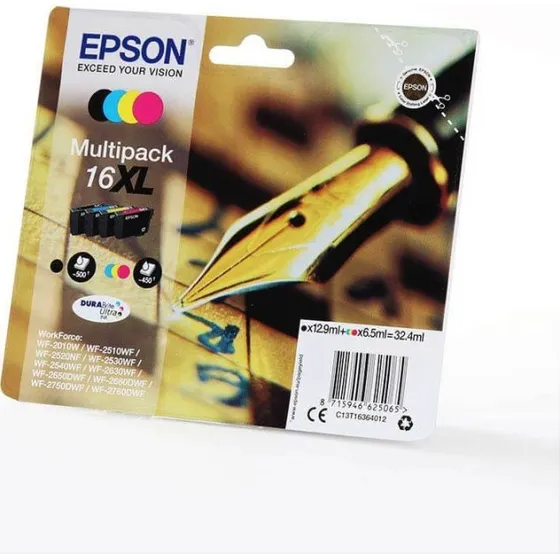 Epson 16XL Multipak Sort Cyan Magenta Gul C13T16364012