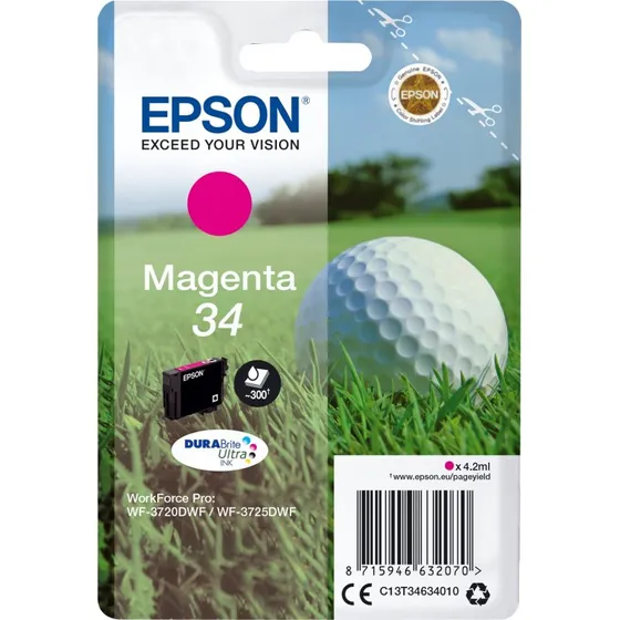 Epson 34 Magenta Blækpatron (300 sider) Original