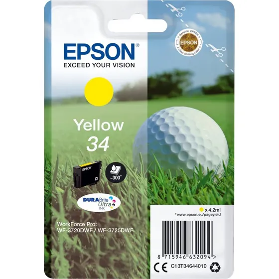 Epson 34 Gul Blækpatron 4.2 ml (300 sider)