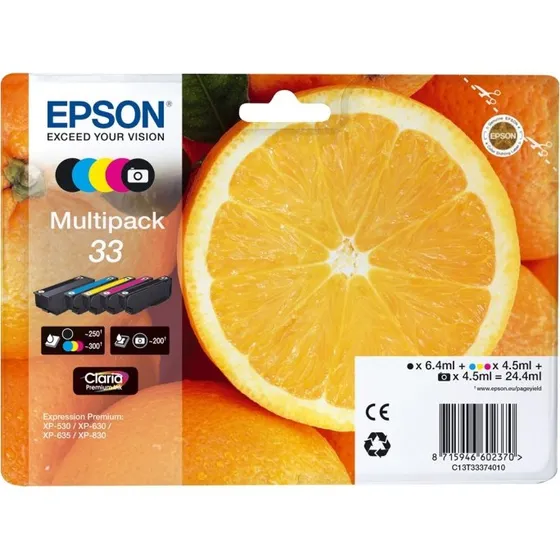 Epson 33 Oranges Multipack 5 farver Claria Premium Blæk
