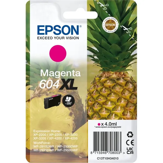 Epson 604XL Magenta XL Blækpatron (Original) - 350 sider