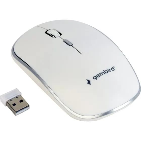 Gembird MUSW-4B-01-W Trådløs Mus Hvid (4 knapper, 2.4 GHz)