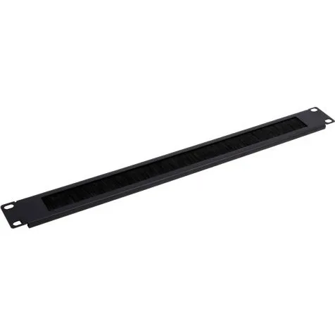 Deltaco SP-3057A-1U 1U Kabelhåndtering med Børste, Sort