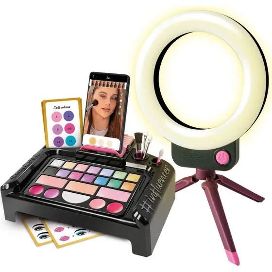 Crazy Chic Beauty Influencer Makeupsæt, 14 øjenskygger, LED-ringlys, 8+ år