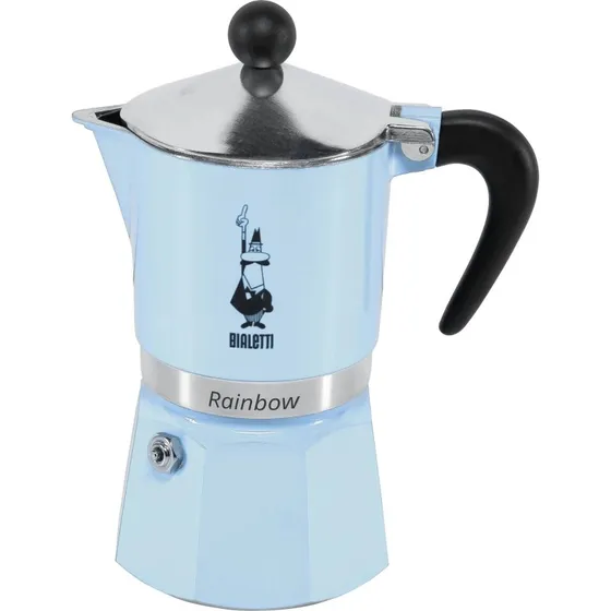 Bialetti Rainbow Espressokande 3 Kopper 130ml Blå