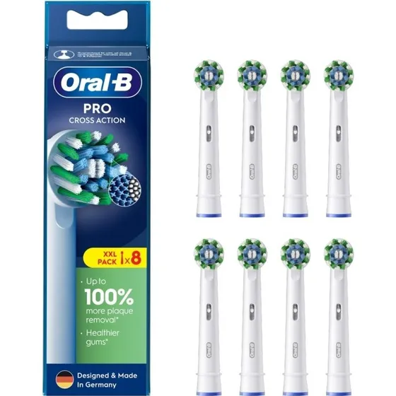 Oral-B EB50RX CrossAction Tandbørstehoveder, 8 stk, hvid