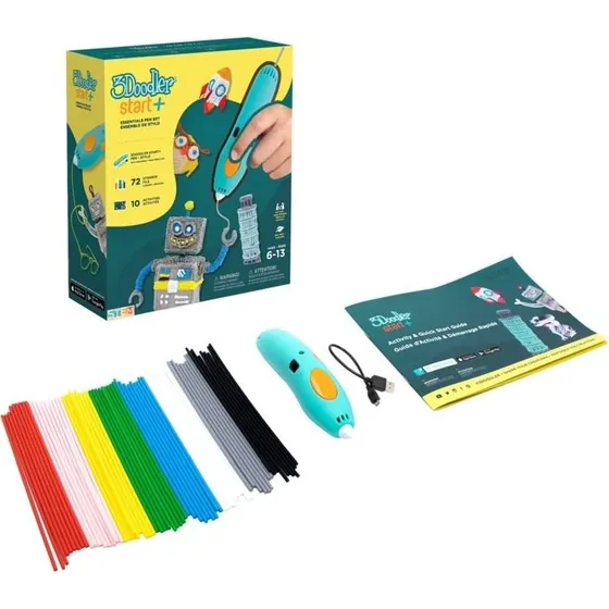 3Doodler Start+ Essential Pen Set, turkis/gul, 0,77 mm