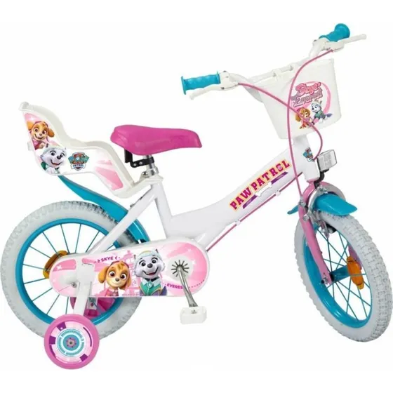 Toimsa 14" Paw Patrol Børnecykel, Hvid, Med Aftagelige Støttehjul