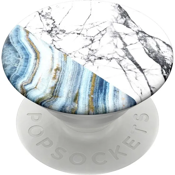 PopSockets PopGrip Aegean Marble – Aftageligt greb & trådløs opladning