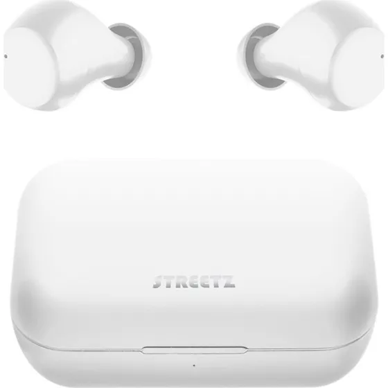 STREETZ T210 Wireless In-Ear Earbuds med Case, Hvid, BT 5
