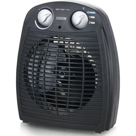 Emerio FH-106737.2 2000W Varmeflækt med Termostat, Sort med Silver