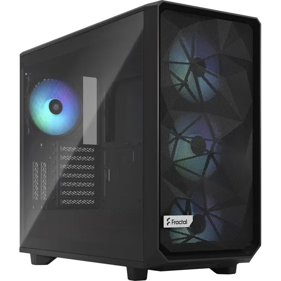 Fractal Design Meshify 2 RGB Miditower, Sort, med USB-C og RGB