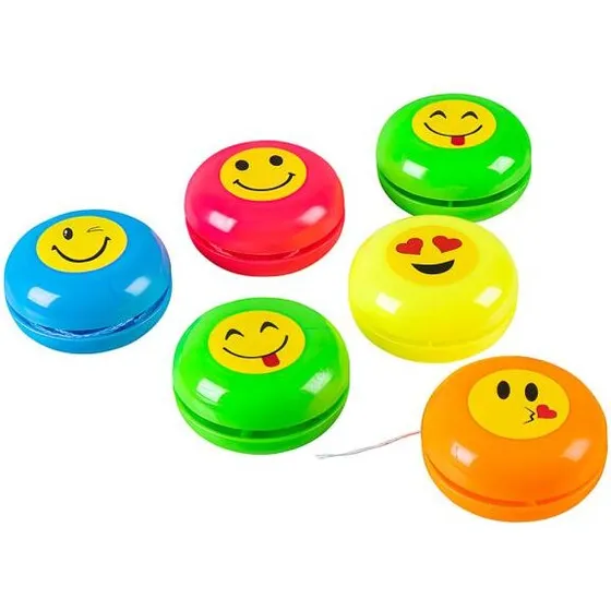 Mini Yoyo Smiley 6-pak – 3,5 cm farverige yo-yos