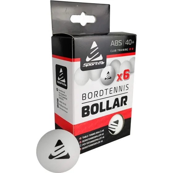 SportMe Bordtennisbolde 6 stk Hvide ABS 40+