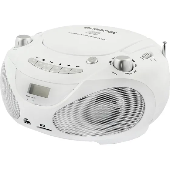 Champion ABB200 Boombox CD/Radio/MP3/USB Hvid