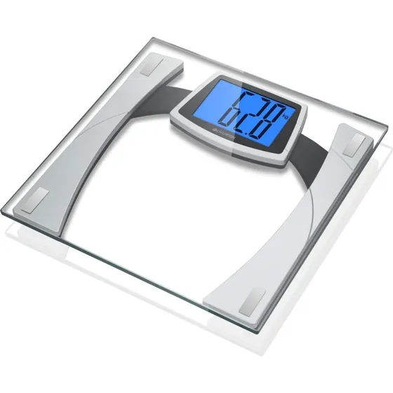 Champion Personvægt XL Glas 180kg Sølv/Sort