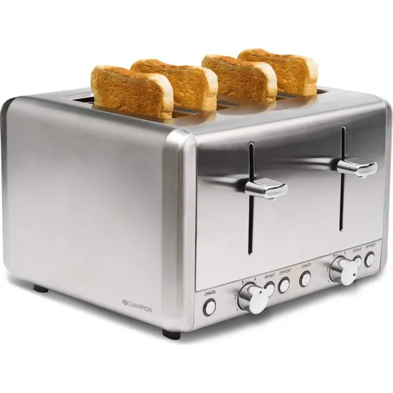 Champion Brødrister 4 skiver 1000W Rustfri