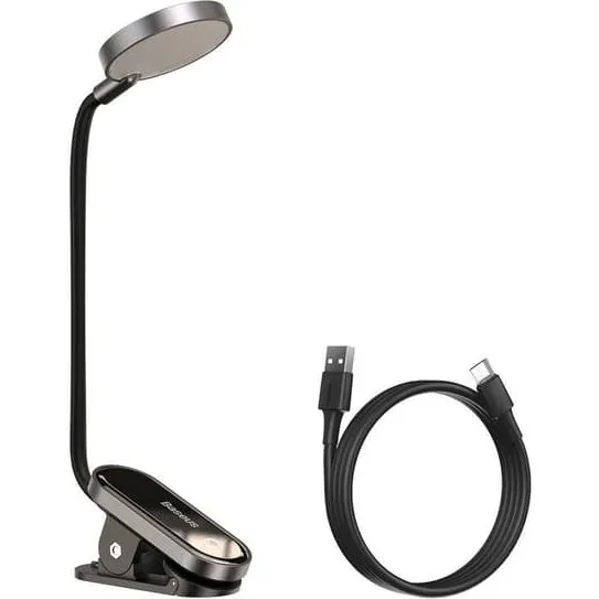 Baseus DGRAD-0G Mini LED Skærm Læselampe med Klemme, Grå