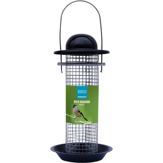 Foderautomat til nødder – sort 12 x 12 x 24 cm