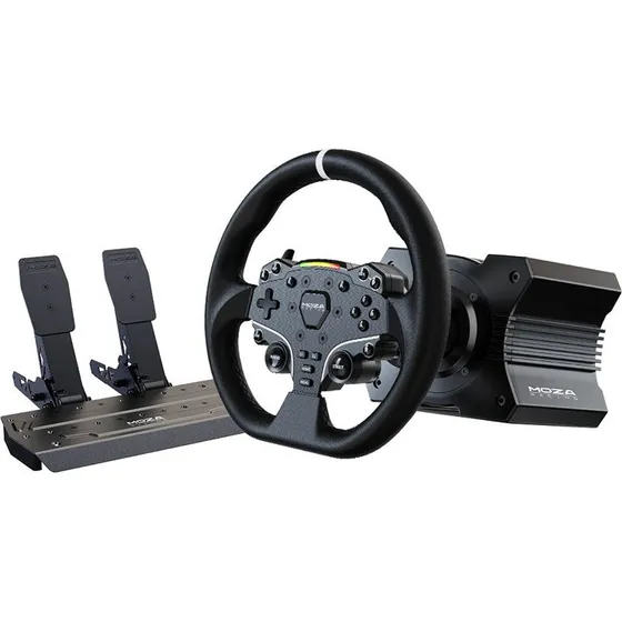 Moza R5 Racing Simulator – 5,5 Nm Direkte Drev, ES Rat, SR-P Lite Pedaler, Sort