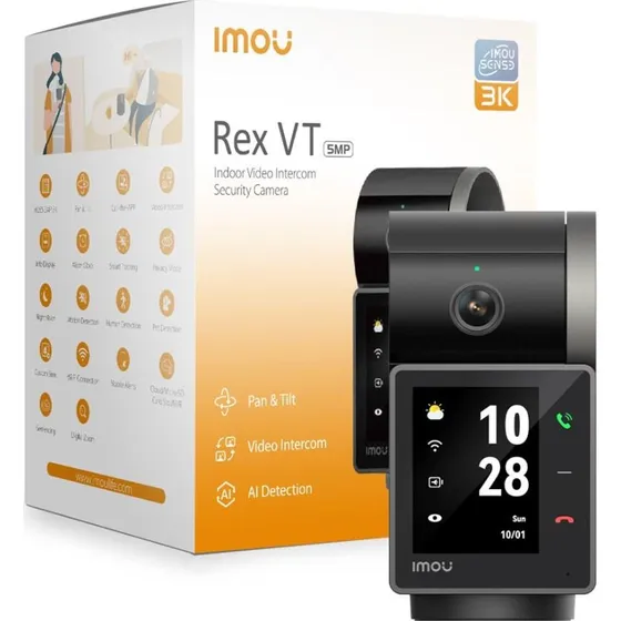 Imou Rex VT Pro Indendørs IP-kamera 5MP, Sort, Skrivebord