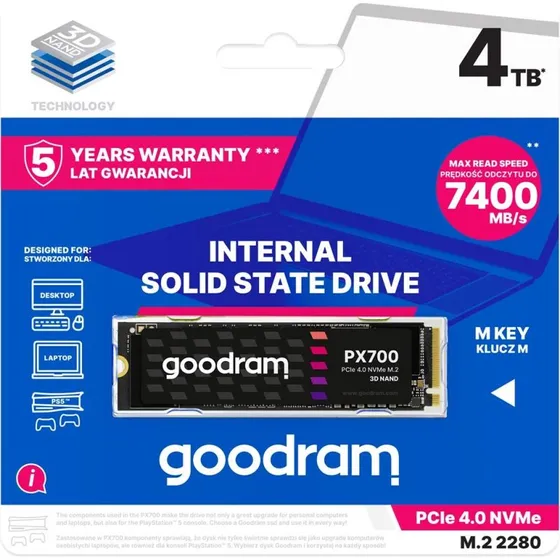 Goodram PX700 SSD M.2 2280 4 TB PCIe 4.0 NVMe