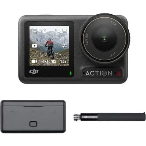 DJI Osmo Action 4 Adventure Combo - Sort - 1/1,3" Sensor - 4K/120 fps