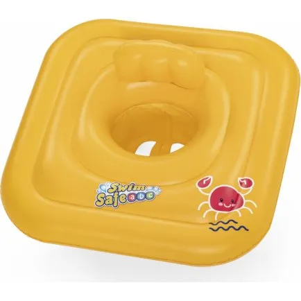 Bestway Swim Safe Badestol til børn, 76 cm x 76 cm, gul krabbe