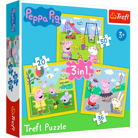 Trefl Puzzle - Peppa Pig - Peppas Happy Day (3in1) Floor