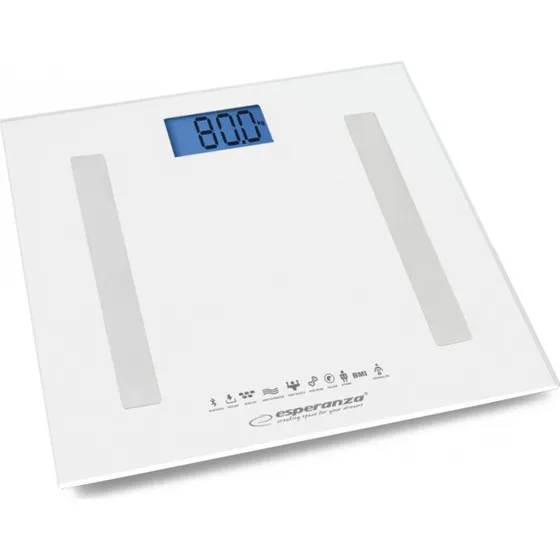 Esperanza B.FIT EBS016W Bluetooth Badevægt, Hvid, Max 180kg