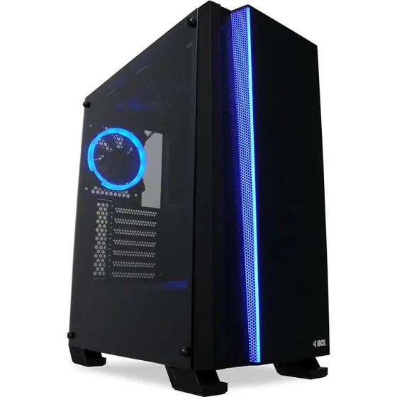 iBox Wizard 4 Gamingkabinet med hærdet glas, sort, ATX