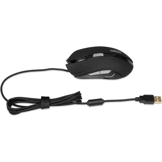 iBox Aurora A-1 Højrehåndet USB Optisk Mus, 2400 DPI, Sort