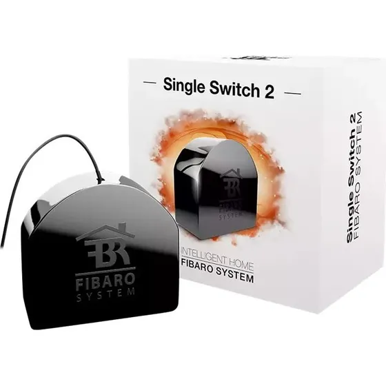 Fibaro Single Switch 2 FGS-213, sort, trådløs Z-Wave Plus