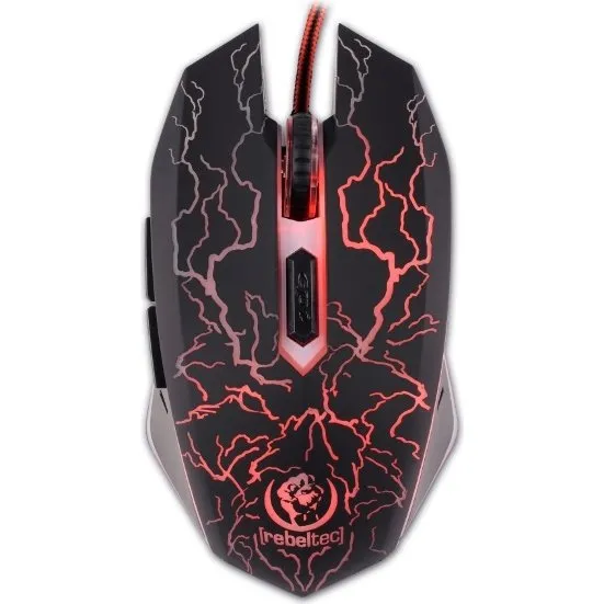 Rebeltec Diablo Gaming-Mus, USB, 6 Knapper, Sort