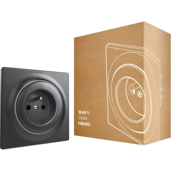 Fibaro Walli N Stikkontakt Type E, Antracit