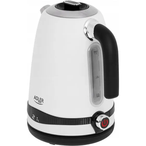 Adler AD 1295 Elkedel 1,7 L Hvid med LCD og temperaturkontrol