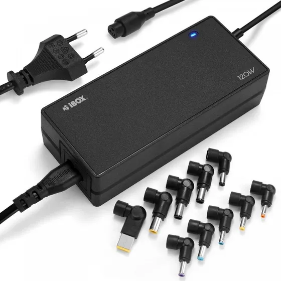 iBox IUZ120WA 120W Strømadapter, Sort