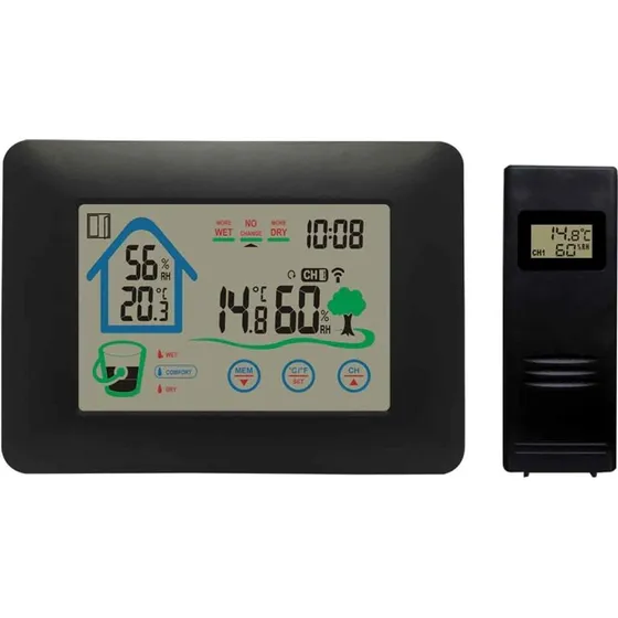 Denver WS-520 Vejrstation med ur og trådløs sensor, sort