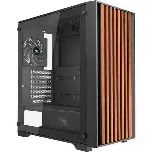 Nordic Gaming Ratatosk Tårn ATX, Sort med Træfront