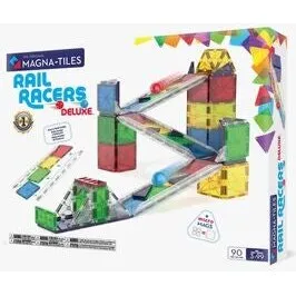 Magna-Tiles Rail Racers Deluxe kuglebane, 90 dele