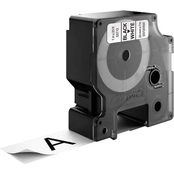 Dymo D1 Etiketbånd 24 mm Sort/Hvid 7 m