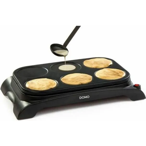 DOMO DO8709P Crepemaskine, 1000W, 6 personer, non-stick, sort