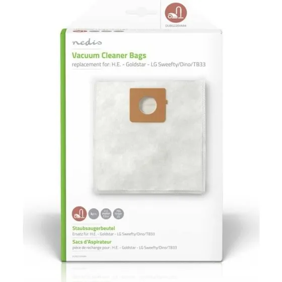 Nedis DUBG220VAR4 - 4 støvsugerposer + motorfilter