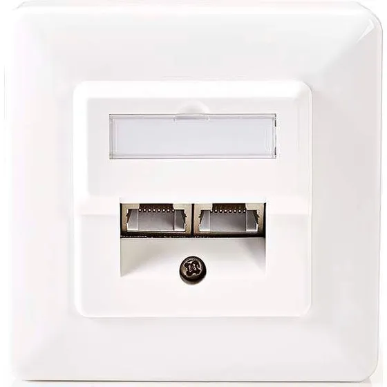Nedis Network Wall Box | 2-port | CAT5e | Guldpladeret | Hvid | In-Wall