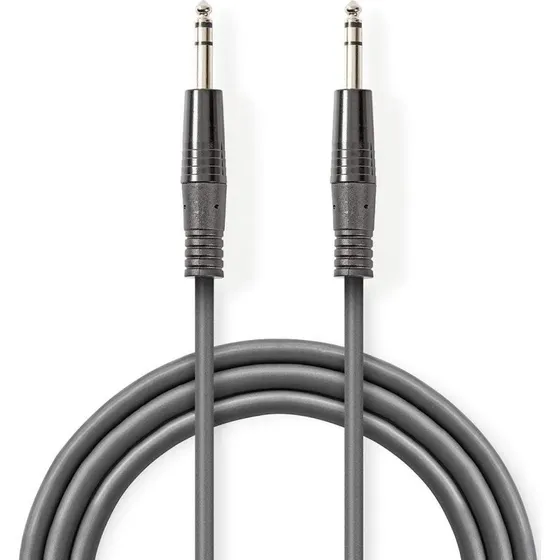Nedis OnStage 6,35 mm TRS audiokabel 3 m, nikkelplateret, mørkegrå